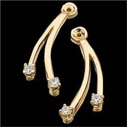  14K Gold EARRING JACKETS w DIAMONDS #987876