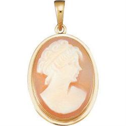 Gold PENDANT SHELL CAMEO OF WOMAN #987891