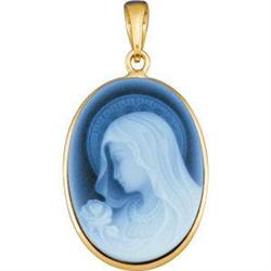 14K Pendant AGATE CAMEO of MADONNA #987897