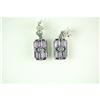 Image 1 :  Antique Style EARRINGS  AMETHYSTS w DIAMOND #987904