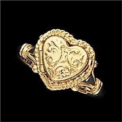 This 14K GOLD RING IS A HEART LOCKET #987906