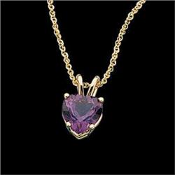 14k  HEART AMETHYST PENDANT NECKLACE #987928