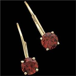 14k GOLD  EARRINGS GARNET  #987932