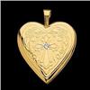 Image 1 : Antique Style Gold HEART LOCKET  DIAMOND #987937