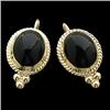 Image 1 : 14k GOLD EARRINGS  BLACK ONYX #987946