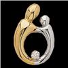 Image 1 : 14k  Pendant MOTHER  CHILD w DIAMOND #987948