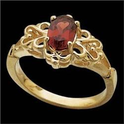 ANTIQUE 14K GOLD RING   GARNET = 1 CARAT! #987960