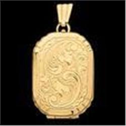  ANTIQUE Style 14k GOLD  LOCKET RECTANGULAR #987965