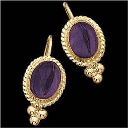  14k GOLD  AMETHYST EARRINGS  #987970