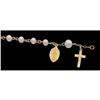 Image 1 : 14k Gold ROSARY BRACELET w PEARLS #987979