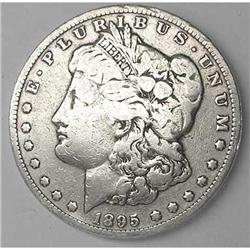 1895-O FINE MORGAN SILVER DOLLAR  #988535