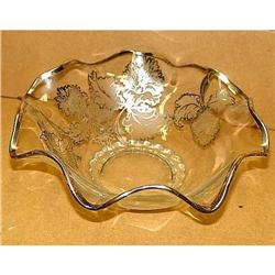 Sterling Silver Overlay Glass Centerpiece Bowl #988543