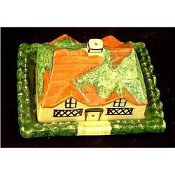 Antique English Staffordshire Covered Butter #988549