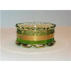 Six Vaseline Ransom Gold Band Berry Dishes #998255