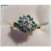 Image 1 : Emerald and Diamond 14k dress ring. #998889