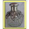Image 1 : SILVER OVERLAY CUT GLASS PERFUME BOTTLE 19C #999185