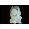 Image 1 : Carved White Jade Boy Holding The Peach #1008051