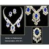 Image 1 : GLAMOROUS VINTAGE BLUE RHINESTONE NECKLACE, #1008112