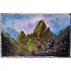 Image 1 : ORIG OIL PAINTING PERU LANDSCAPE MACCHU PICHU #1008193