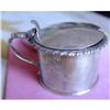 Image 1 : 19c Georgian Silver Mustard Pot Blue Glass #1008687