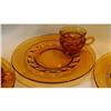 Image 1 : Indiana Glass Amber Kings Crown Snack Sets 14 #1021545