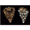 Image 1 : Art Deco Rhinestone Pair  Fur Clips 52 Large#1021695