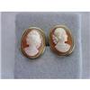 Image 1 : Victorian Deco Shell Cameo Earrings #1021697