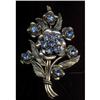 Image 1 : Art Deco Signed LN/25  Blue Rhinestone  Brooch #1021800