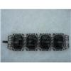 Black plastic  thermoset  Rhodium  Bracelet#1021867