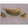 BOUCHER 3 piece brooch earrings Turquoise Rare #1021908