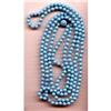 57 Inches  Blue Glass Bead Necklace #1021916
