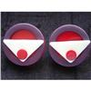 Image 1 : Plastic Celluloid Earrings Red  Purple HUGE #1021936