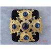 Vintage Blue Glass Cabachon Maltese Cross#1022020