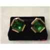Large Green Emerald Glass Earrings #1022098