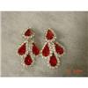 RED Clear Chandelier Earrings WONDERFUL #1022101