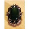 Image 1 : Sterling, Marcasite Chrysophase Ring SIGNED  #1022335