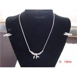 TK Sterling Aurora Borealis Necklace Earrings #1022481