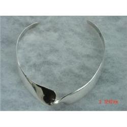 MEXICAN STERLING TORQUE CHOKER COLLAR Necklace #1022484