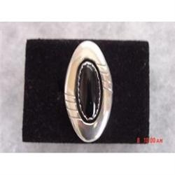 Estate Vintage Mexican Sterling Onyx Ring #1022509