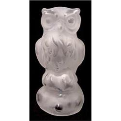 LALIQUE Influenced Czech CRYSTAL Owl Sculpture #1022712
