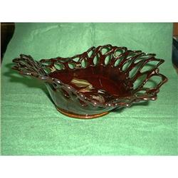 Antique Ruby Scalloped Center Piece Signed #1022733