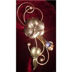 Gold Washed Silver  Brooch #1023121