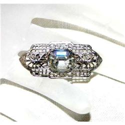 SALE Antique Rhinestone Silver Brooch #1023273