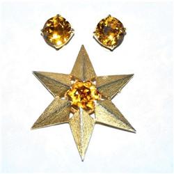 Van S Authentics Rhinestone Brooch/Earrings  #1023336