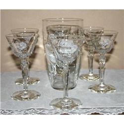 Crystal Rooster Martini Shaker/Glass Set #1023350