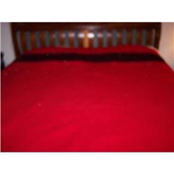 Vintage Red & Black Wool Blanket #1023541