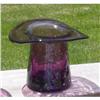 Image 1 : 2.75" DARK AMETHYST CRACKLE GLASS TOP HAT VASE #1023627