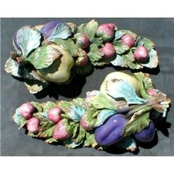 Capodimonte FRUIT Decoration PAIR HP Berries #1023790