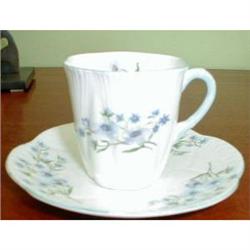 SHELLEY Blue ROCK Demitasse Cup  Saucer VINTAGE#1023810