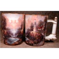 Thomas KINKADE Lighthouse MUGS Seaside (4) FOUR#1023819
